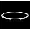 Image 1 : 14KT White Gold 0.91ctw Diamond Bangle Bracelet