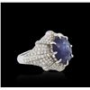 Image 2 : 18KT White Gold 6.44ct Sapphire and Diamond Ring