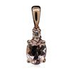 Image 1 : 14KT Rose Gold 1.07ct Morganite and Diamond Pendant