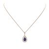 Image 1 : 14KT Rose Gold 1.99ct Tanzanite and Diamond Pendant With Chain