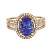Image 1 : 14KT Rose Gold 3.22ct Tanzanite and Diamond Ring