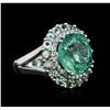 Image 2 : 18KT White Gold 13.45ctw Tourmaline and Diamond Ring