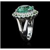 Image 3 : 18KT White Gold 13.45ctw Tourmaline and Diamond Ring