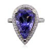 Image 1 : 14KT Two-Tone Gold 9.41ct GIA Certified Tanzanite and Diamond Ring