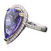 Image 2 : 14KT Two-Tone Gold 9.41ct GIA Certified Tanzanite and Diamond Ring