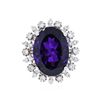 Image 1 : 14KT White Gold 11.02ct Amethyst and Diamond Ring