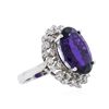 Image 2 : 14KT White Gold 11.02ct Amethyst and Diamond Ring