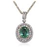 Image 1 : 14KT White and Yellow Gold 1.81ct Emerald and Diamond Pendant