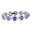 Image 1 : 14KT White Gold 24.72ctw Tanzanite and Diamond Bracelet