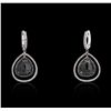 Image 1 : 14KT White Gold 8.45ctw Black Diamond Earrings