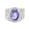Image 1 : 14KT Two-Tone Gold 2.88ct Tanzanite and Diamond Ring
