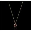 Image 1 : 14KT Yellow Gold 1.12ctw Ruby and Diamond Pendant With Chain