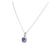 Image 3 : 14KT White Gold 1.36ct Tanzanite and Diamond Pendant With Chain