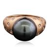 Image 1 : 14KT Rose Gold Pearl and Diamond Ring