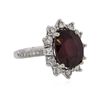 Image 2 : 14KT White Gold 7.74ct Ruby and Diamond Ring