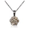 Image 1 : 14KT White Gold 1.15ctw Diamond Pendant With Chain