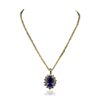 Image 2 : 14KT Yellow Gold 15.89ct GIA Certified Tanzanite and Diamond Pendant With Chain