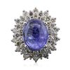 Image 1 : 14KT White Gold 9.36ct Tanzanite and Diamond Ring