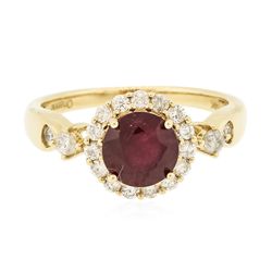 14KT Yellow Gold 0.94ct Ruby and Diamond Ring