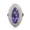 Image 1 : 14KT White Gold 4.98ct Tanzanite and Diamond Ring