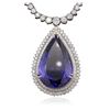 Image 2 : 14KT White Gold 69.66ct GIA Certified Tanzanite and Diamond Necklace