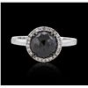 Image 1 : 14KT White Gold 2.72ctw Black Diamond Ring