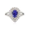 Image 1 : 14KT White Gold 1.22ct Tanzanite and Diamond Ring