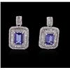 Image 1 : 18KT White Gold 3.65ctw Tanzanite and Diamond Earrings