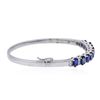 Image 2 : 14KT White Gold 4.68ctw Sapphire and Diamond Bangle Bracelet