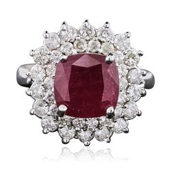 18KT White Gold 4.68ct Ruby and Diamond Ring