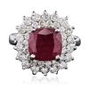 Image 1 : 18KT White Gold 4.68ct Ruby and Diamond Ring