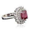 Image 2 : 18KT White Gold 4.68ct Ruby and Diamond Ring