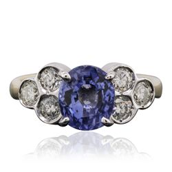 14KT Yellow Gold 2.85ct Sapphire and Diamond Ring