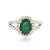 Image 1 : 14KT Yellow Gold 1.95ct Emerald and Diamond Ring