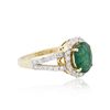 Image 2 : 14KT Yellow Gold 1.95ct Emerald and Diamond Ring