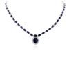 Image 1 : 14KT White Gold 28.02ctw Sapphire and Diamond Necklace