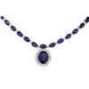 Image 2 : 14KT White Gold 28.02ctw Sapphire and Diamond Necklace