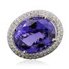 Image 1 : 18KT White Gold GIA Certified 30.19ct Tanzanite and Diamond Ring