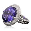 Image 2 : 18KT White Gold GIA Certified 30.19ct Tanzanite and Diamond Ring