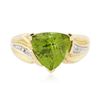 Image 1 : 14KT Yellow Gold 3.00ct Peridot and Diamond Ring