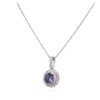 Image 3 : 14KT White Gold 1.49ct Tanzanite and Diamond Pendant With Chain