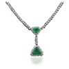 Image 2 : 18KT White Gold 2.94ctw Emerald and Diamond Necklace