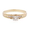 Image 1 : 10KT Two-Tone Gold 0.03ctw Diamond Ring