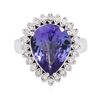 Image 1 : 14KT White Gold 4.48ct Tanzanite and Diamond Ring