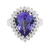 Image 1 : 14KT White Gold 4.48ct Tanzanite and Diamond Ring