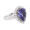 Image 2 : 14KT White Gold 4.48ct Tanzanite and Diamond Ring