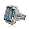 Image 2 : 14KT Two-Tone Gold 16.06ct Topaz and Diamond Ring