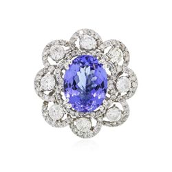 14KT White Gold 3.23ct Tanzanite and Diamond Ring