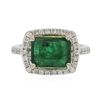 Image 1 : 14KT White Gold 3.93ct Emerald and Diamond Ring