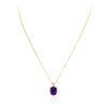Image 1 : 14KT Yellow Gold 4.84ct Amethyst and Diamond Pendant With Chain